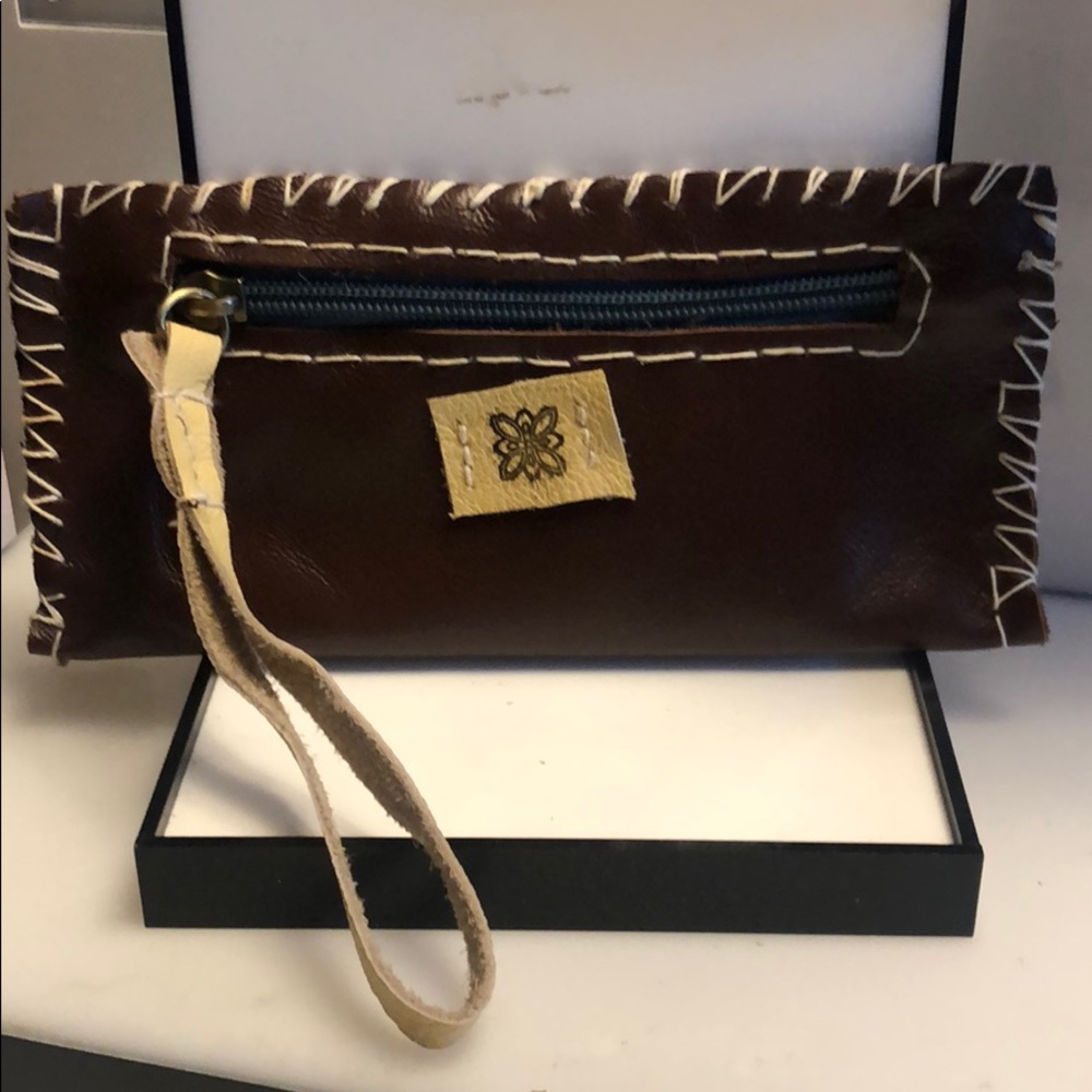 Handmade leather wristlet
